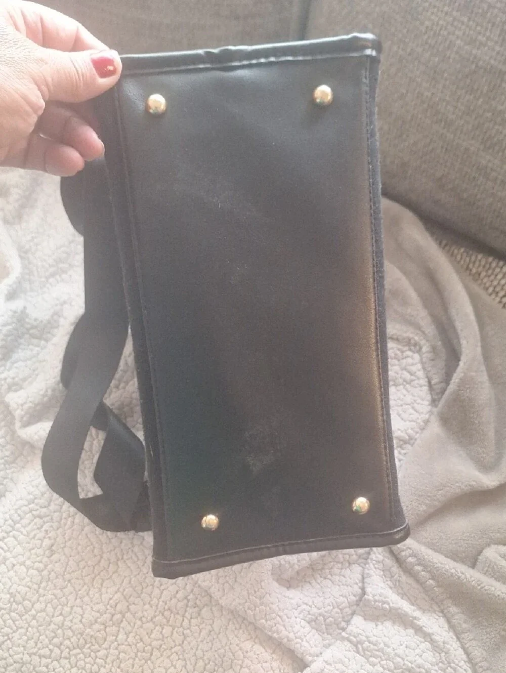 Versace Black and Gold Greek Key Satchel